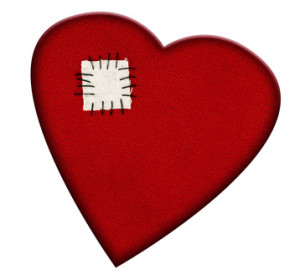 Broken heart mended - Valentines Day or health, isolated
