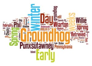 Groundhog Day tags on white background