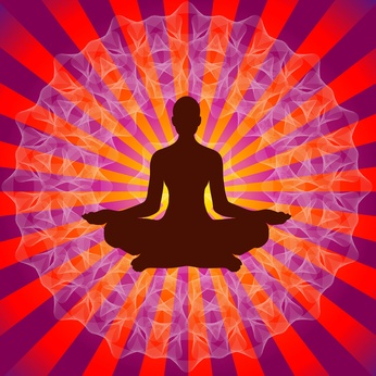 Yoga On Mandala Background