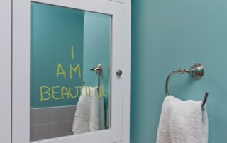 Positive body image in mirror